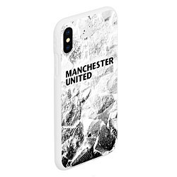 Чехол iPhone XS Max матовый Manchester United white graphite, цвет: 3D-белый — фото 2