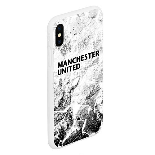 Чехол iPhone XS Max матовый Manchester United white graphite / 3D-Белый – фото 2