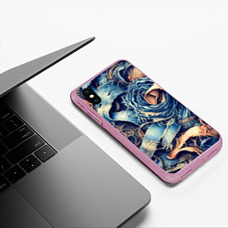 Чехол iPhone XS Max матовый Джинсовая рванина - модный тренд, цвет: 3D-розовый — фото 2