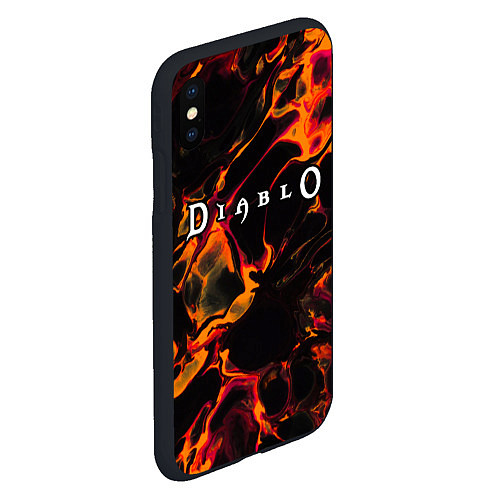 Чехол iPhone XS Max матовый Diablo red lava / 3D-Черный – фото 2