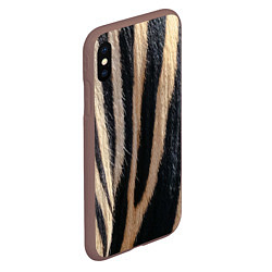Чехол iPhone XS Max матовый Мех зебры, цвет: 3D-коричневый — фото 2