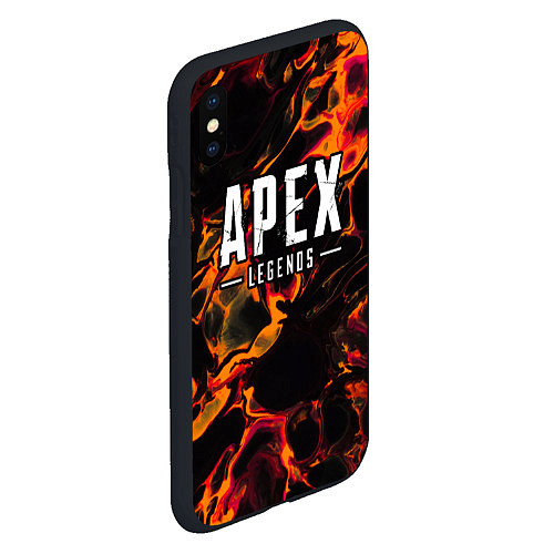 Чехол iPhone XS Max матовый Apex Legends red lava / 3D-Черный – фото 2
