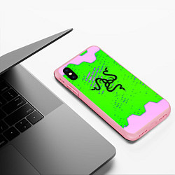 Чехол iPhone XS Max матовый Razer pattern geometry, цвет: 3D-баблгам — фото 2