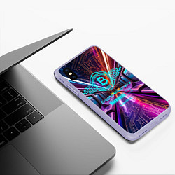 Чехол iPhone XS Max матовый Биткоин миллионер - загрузка, цвет: 3D-светло-сиреневый — фото 2