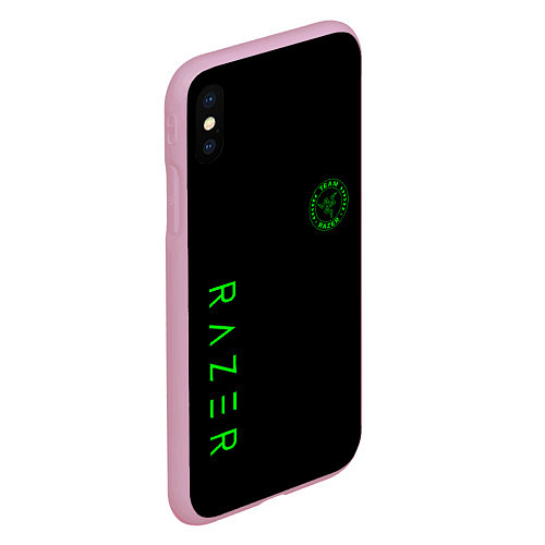 Чехол iPhone XS Max матовый Razer brend game / 3D-Розовый – фото 2