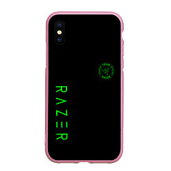 Чехол iPhone XS Max матовый Razer brend game, цвет: 3D-розовый