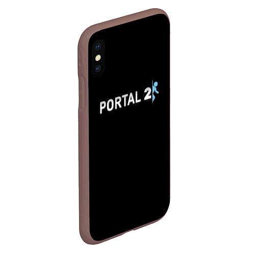 Чехол iPhone XS Max матовый Portal 2 logo / 3D-Коричневый – фото 2