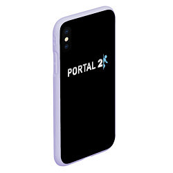 Чехол iPhone XS Max матовый Portal 2 logo, цвет: 3D-светло-сиреневый — фото 2