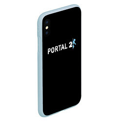 Чехол iPhone XS Max матовый Portal 2 logo, цвет: 3D-голубой — фото 2