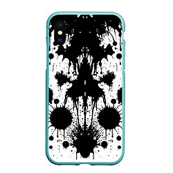 Чехол iPhone XS Max матовый Psychedelic Rorschach test - ai art, цвет: 3D-мятный