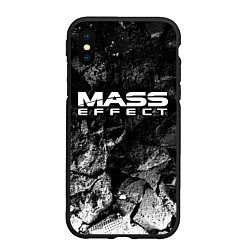 Чехол iPhone XS Max матовый Mass Effect black graphite, цвет: 3D-черный