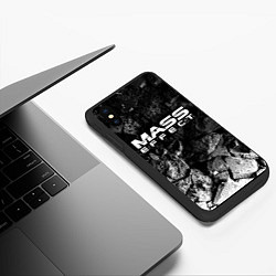 Чехол iPhone XS Max матовый Mass Effect black graphite, цвет: 3D-черный — фото 2