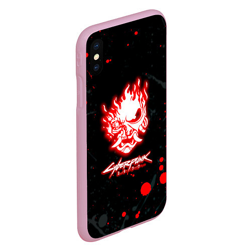 Чехол iPhone XS Max матовый Samurai flame logo / 3D-Розовый – фото 2