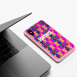 Чехол iPhone XS Max матовый Fortnite logo pattern game, цвет: 3D-баблгам — фото 2