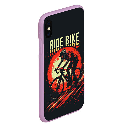 Чехол iPhone XS Max матовый Ride bike / 3D-Сиреневый – фото 2