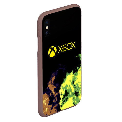 Чехол iPhone XS Max матовый Xbox game flame / 3D-Коричневый – фото 2