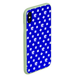 Чехол iPhone XS Max матовый Roblox blue pattern, цвет: 3D-салатовый — фото 2