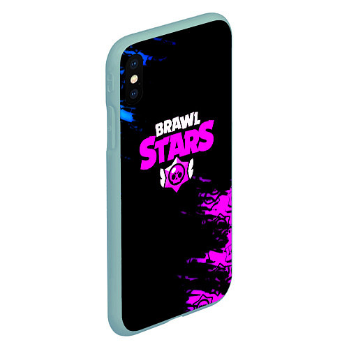 Чехол iPhone XS Max матовый Brawl stars neon colors / 3D-Мятный – фото 2