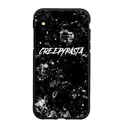 Чехол iPhone XS Max матовый CreepyPasta black ice, цвет: 3D-черный