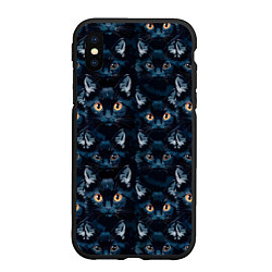 Чехол iPhone XS Max матовый Черные котята, цвет: 3D-черный