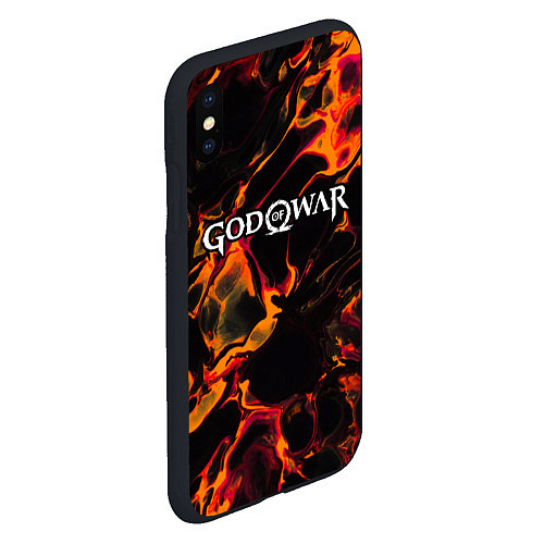 Чехол iPhone XS Max матовый God of War red lava / 3D-Черный – фото 2