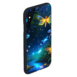 Чехол iPhone XS Max матовый Сказочный лес - бабочки, цвет: 3D-черный — фото 2