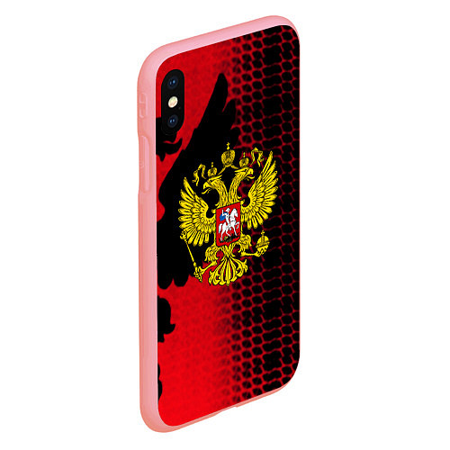 Чехол iPhone XS Max матовый Россия герб патриотический стиль / 3D-Баблгам – фото 2