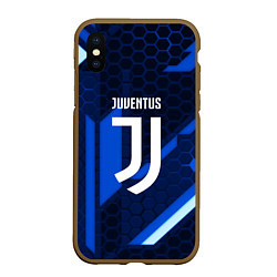 Чехол iPhone XS Max матовый Juventus sport geometry steel, цвет: 3D-коричневый