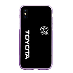 Чехол iPhone XS Max матовый Toyota logo white steel, цвет: 3D-сиреневый