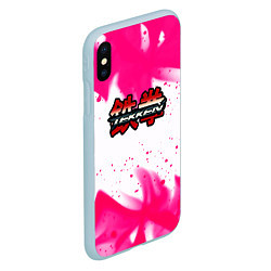 Чехол iPhone XS Max матовый Tekken neon flame, цвет: 3D-голубой — фото 2