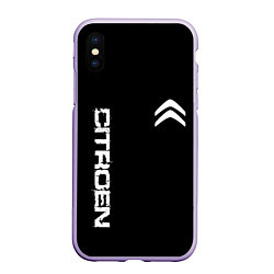 Чехол iPhone XS Max матовый Citroen logo white, цвет: 3D-светло-сиреневый