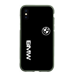 Чехол iPhone XS Max матовый BMW logo white auto, цвет: 3D-темно-зеленый