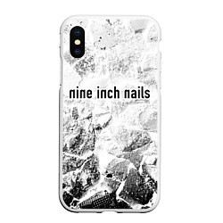 Чехол iPhone XS Max матовый Nine Inch Nails white graphite, цвет: 3D-белый