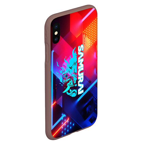 Чехол iPhone XS Max матовый Samurai neon game / 3D-Коричневый – фото 2