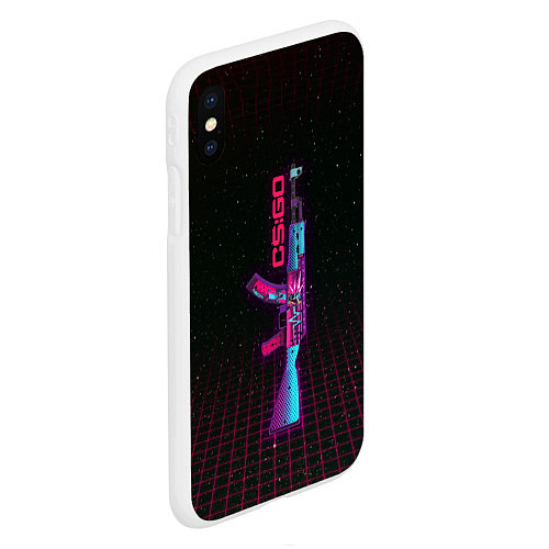 Чехол iPhone XS Max матовый AK-47 Neon Rider - CS:GO / 3D-Белый – фото 2