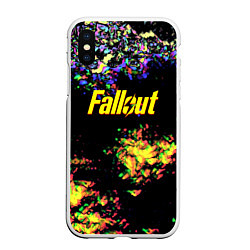 Чехол iPhone XS Max матовый Fallout краски, цвет: 3D-белый