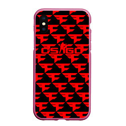 Чехол iPhone XS Max матовый Counter strike faze clan, цвет: 3D-малиновый