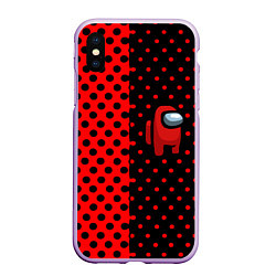 Чехол iPhone XS Max матовый Among us geometry dot, цвет: 3D-сиреневый