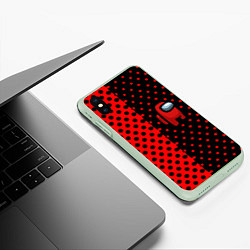 Чехол iPhone XS Max матовый Among us geometry dot, цвет: 3D-салатовый — фото 2
