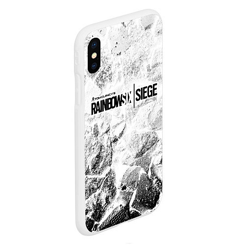 Чехол iPhone XS Max матовый Rainbow Six white graphite / 3D-Белый – фото 2