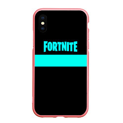 Чехол iPhone XS Max матовый Fortnite line, цвет: 3D-баблгам