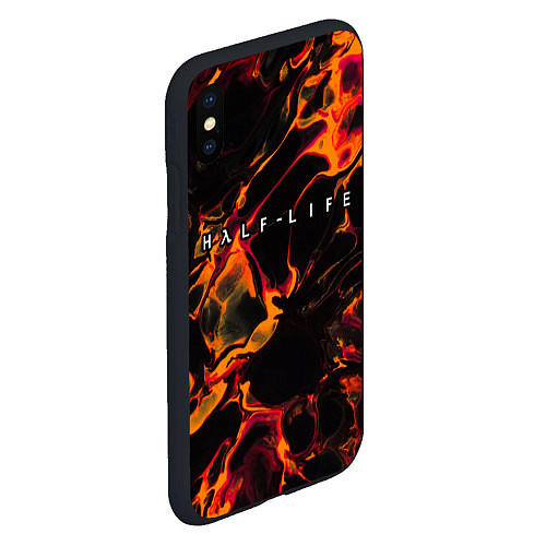 Чехол iPhone XS Max матовый Half-Life red lava / 3D-Черный – фото 2