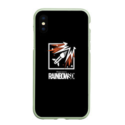 Чехол iPhone XS Max матовый Rainbow six action game, цвет: 3D-салатовый