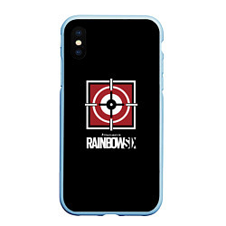 Чехол iPhone XS Max матовый Rainbow six action game, цвет: 3D-голубой