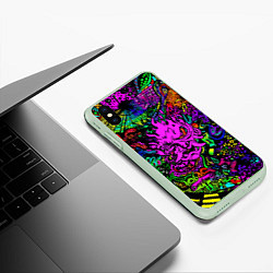 Чехол iPhone XS Max матовый Samurai optical sreel logo, цвет: 3D-салатовый — фото 2