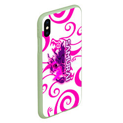 Чехол iPhone XS Max матовый Samurai dragon steel, цвет: 3D-салатовый — фото 2