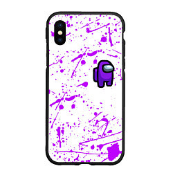 Чехол iPhone XS Max матовый Among us neon colors game, цвет: 3D-черный