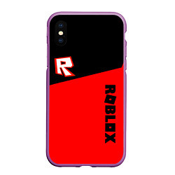 Чехол iPhone XS Max матовый Roblox geometry red, цвет: 3D-фиолетовый