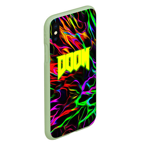 Чехол iPhone XS Max матовый Doom optical colors / 3D-Салатовый – фото 2