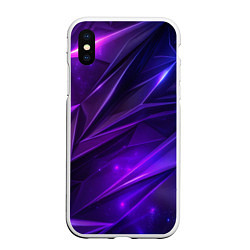 Чехол iPhone XS Max матовый Фиолетовая объемная неровная текстура, цвет: 3D-белый